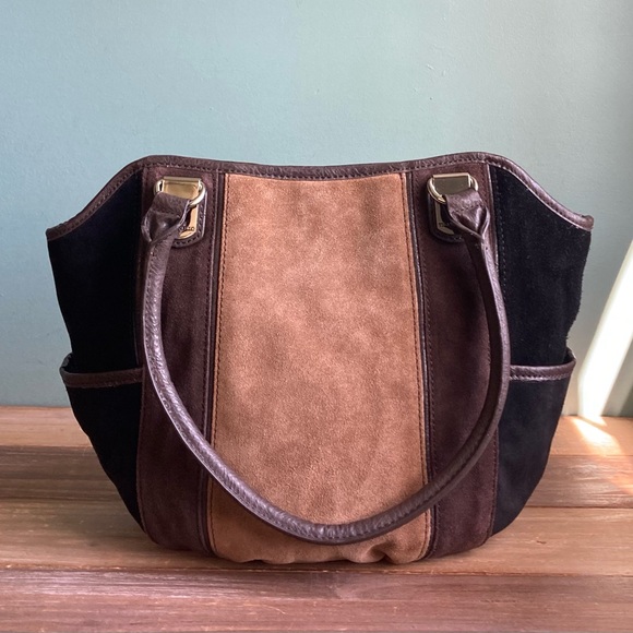 Tignanello Handbags - Tignanello Suede and Leather Shopper Bag